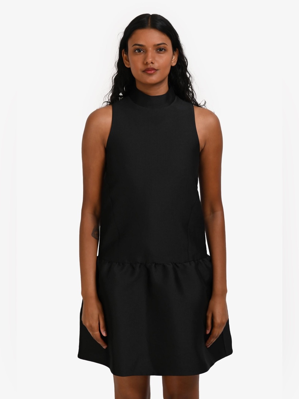 ALIGNE NWT Mock Neck Mini Dress Black Back Zip Fit and Flare Formal